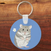 Hamster-Schlüsselanhänger von Grau und Weiß Schlüsselanhänger (Rückseite)