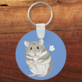 Hamster-Schlüsselanhänger von Grau und Weiß Schlüsselanhänger (Vorderseite)