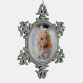 Hamster Schneeflocken Zinn-Ornament (Links)
