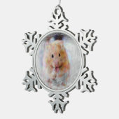 Hamster Schneeflocken Zinn-Ornament (Rechts)