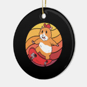 Hamster Skateboard Retro Keramik Ornament (Links)