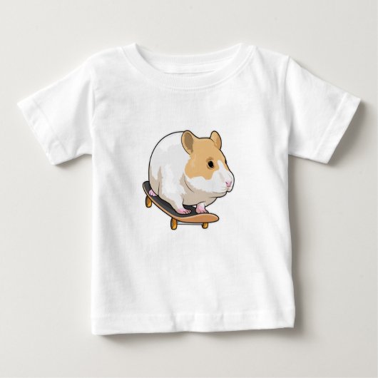 Hamster Skater Skateboard Baby T-shirt (Vorderseite)