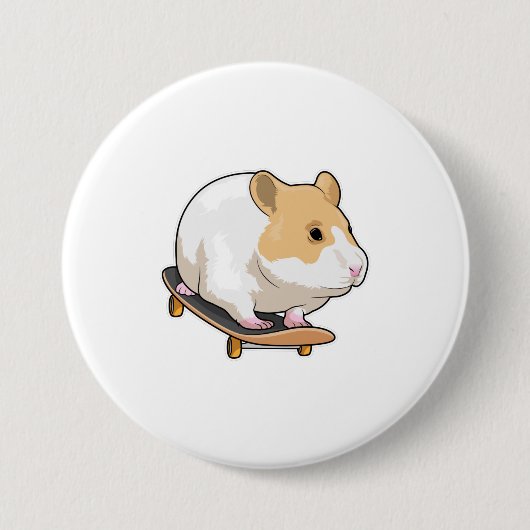 Hamster Skater Skateboard Button (Vorderseite)