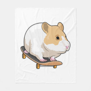 Hamster Skater Skateboard Fleecedecke