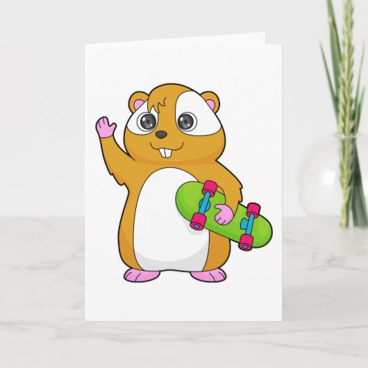 Hamster Skater Skateboard Karte (Vorderseite)