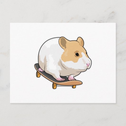 Hamster Skater Skateboard Postkarte (Vorderseite)
