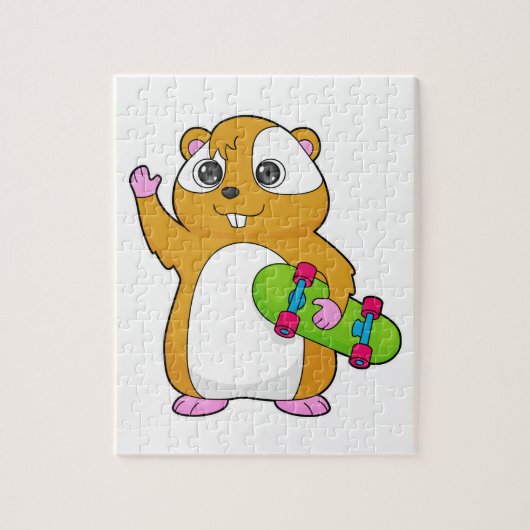 Hamster Skater Skateboard Puzzle (Vertikal)