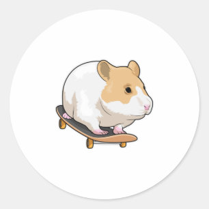 Hamster Skater Skateboard Runder Aufkleber
