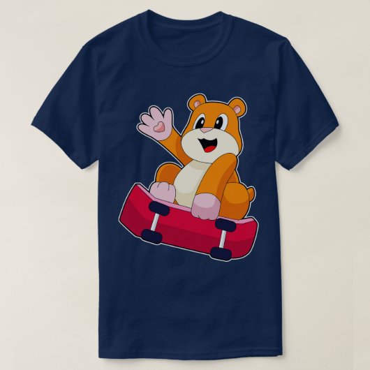 Hamster Skater Skateboard T-Shirt (Design vorne)