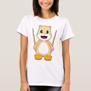 Hamster Skifahrer Ski Wintersport T-Shirt