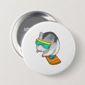 Hamster Snowboarder Snowboard Button (Vorne & Hinten)