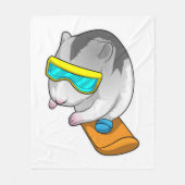 Hamster Snowboarder Snowboard Fleecedecke (Vorderseite)