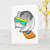 Hamster Snowboarder Snowboard Karte (Gelbe Blume)