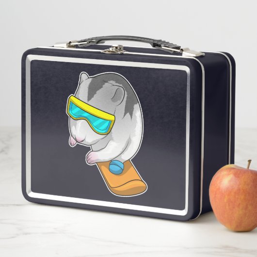 Hamster Snowboarder Snowboard Metall Brotdose (Beispiel)