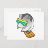Hamster Snowboarder Snowboard Postkarte (Vorne/Hinten)