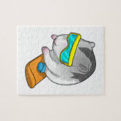 Hamster Snowboarder Snowboard Puzzle (Horizontal)
