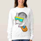 Hamster Snowboarder Snowboard Sweatshirt (Vorderseite)