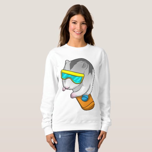 Hamster Snowboarder Snowboard Sweatshirt (Vorne ganz)