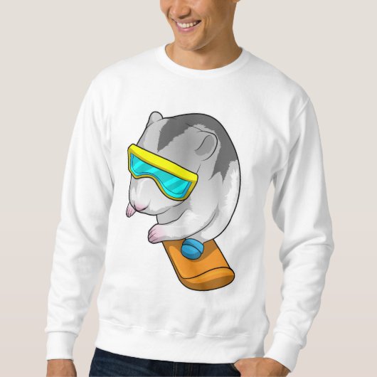Hamster Snowboarder Snowboard Sweatshirt (Vorderseite)