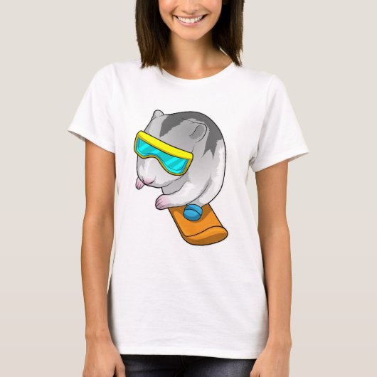 Hamster Snowboarder Snowboard T-Shirt (Vorderseite)