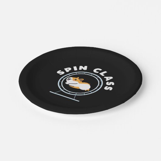 Hamster Spin Class Pappteller (Schrägansicht)