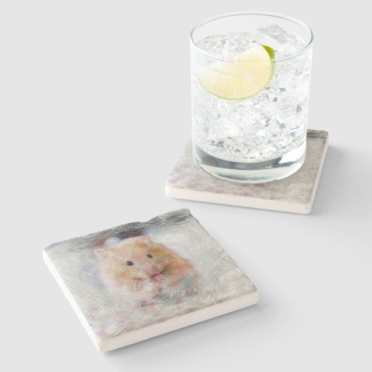 Hamster Steinuntersetzer (Seitenansicht)