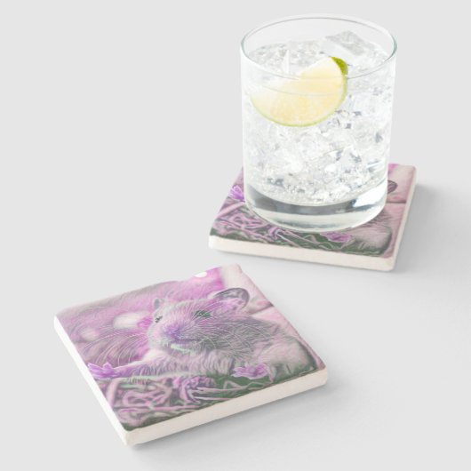 Hamster Steinuntersetzer (Seitenansicht)