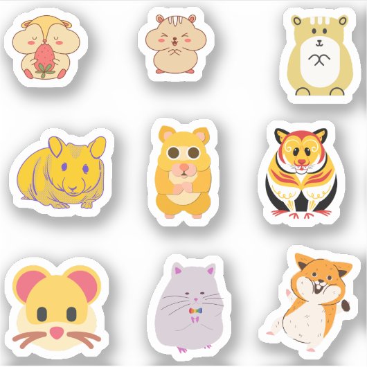 Hamster Stickers Aufkleber (Vorderseite)