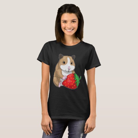 Hamster Strawberry Frucht T-Shirt (Vorne ganz)