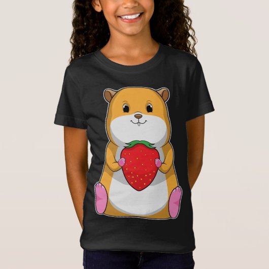 Hamster Strawberry Frucht T-Shirt (Vorderseite)