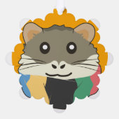 Hamster 🐹 Süße Tier mit bunt gestreiftem Schal Ornament Karte (Rückseite)