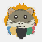Hamster 🐹 Süße Tier mit bunt gestreiftem Schal Ornament Karte (Vorderseite)