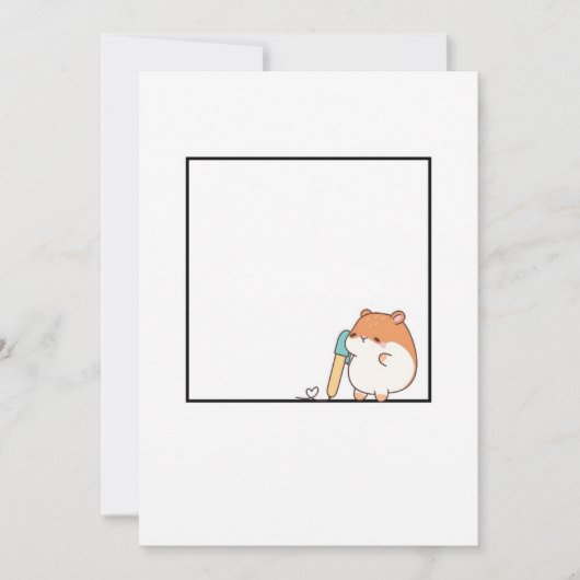 Hamster, süßes Hamster-Thema Einladung (Vorderseite)