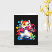 Hamster Tragen Boxhandschuhe Farben Kunst Karte (Gelbe Blume)