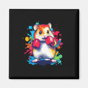 Hamster Tragen Boxhandschuhe Farben Kunst Magnet