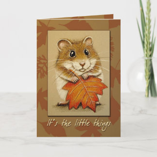 Hamster u. Herbst-Blatt - Erntedank-Karte Feiertagskarte
