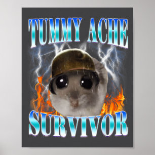 Hamster-Überlebender Bauchschmerz-Meme Lustiger Sp Poster