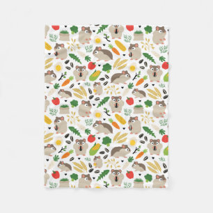 Hamster und ihre Leckereien Fleecedecke