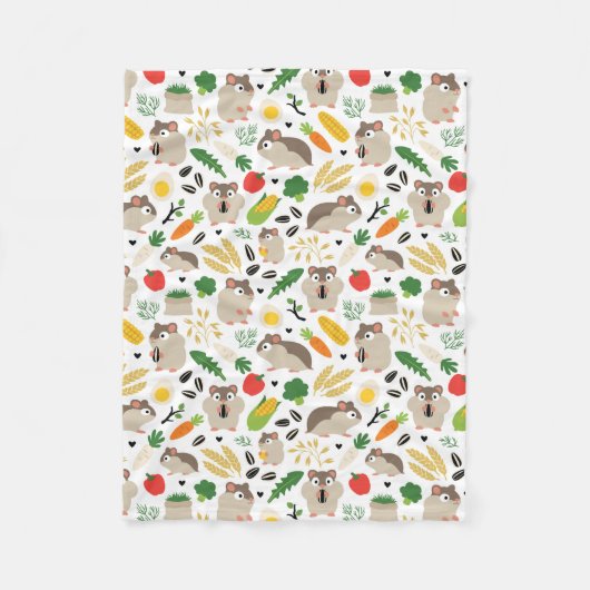Hamster und ihre Leckereien Fleecedecke (Vorderseite)