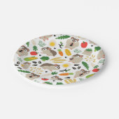 Hamster und ihre Leckereien Pappteller (Schrägansicht)