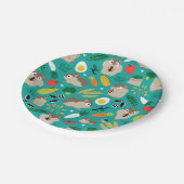 Hamster und ihre Leckereien Pappteller (Schrägansicht)