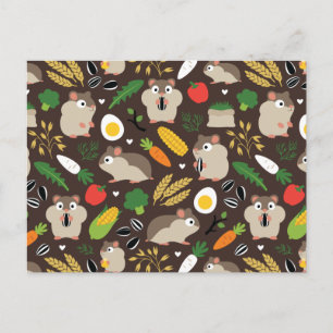 Hamster und ihre Leckereien Postkarte