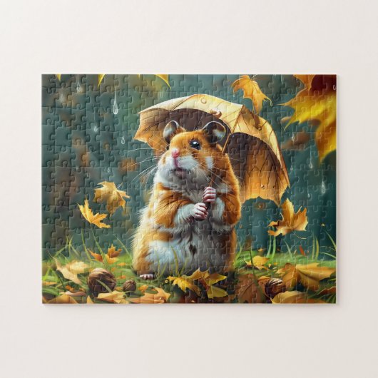 Hamster und Leaf Umbrella Puzzle (Horizontal)