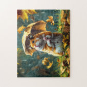 Hamster und Leaf Umbrella Puzzle (Vertikal)