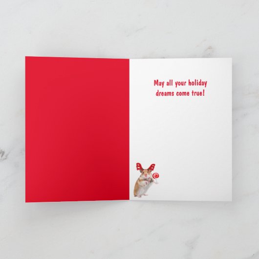 Hamster und Weihnachtsgeschenke Feiertagskarte (Innenseite)