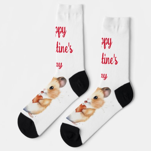 Hamster Valentine Day Crew Socks Socken (Linkes Detail)