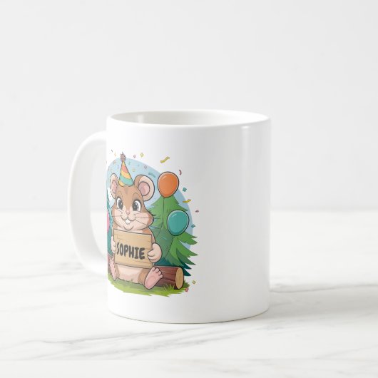 Hamster Verjaardag Kaffeetasse (Vorderseite Links)