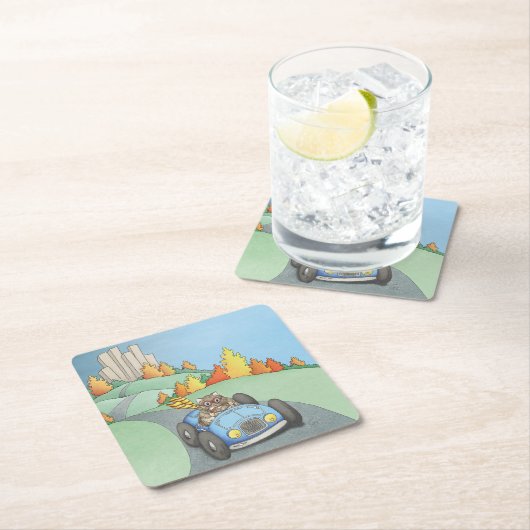 Hamster Weekend Getaway Square Paper Untersetzer (Vor Ort)