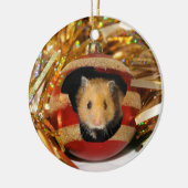 Hamster-Weihnachten Keramikornament (Links)