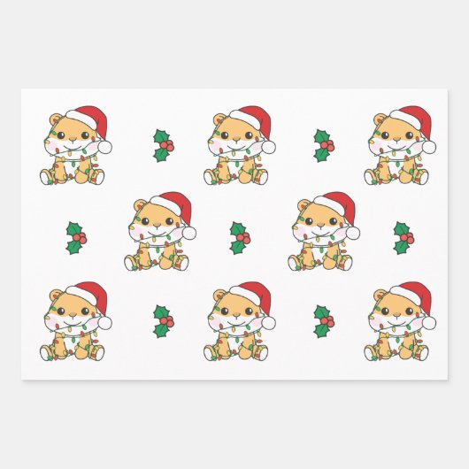 Hamster Weihnachts-Wintertiere Holiday Hamsters Geschenkpapier Set (Vorderseite 2)